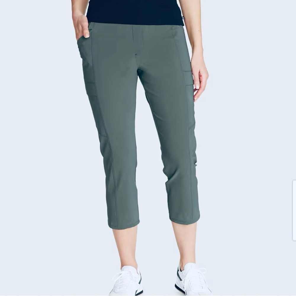 EUC Eddie Bauer Incline Utility Capris Green Size 10 Tall